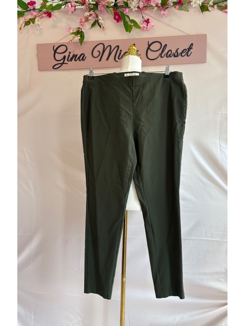 Michael Kors Olive Green Women's Trousers Size XL